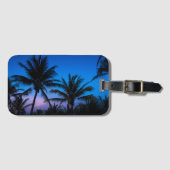 Tropische zonnepalmbomen bagagelabel (Voorkant (horizontaal))