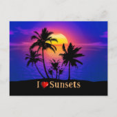 Tropische zonnepalmbomen briefkaart (Voorkant)