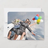 Tropische zonnepalmbomen Foto bruiloft Dank je wel Bedankkaart (Achterkant)