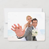 Tropische zonnepalmbomen Foto bruiloft Dank je wel Bedankkaart (Achterkant)