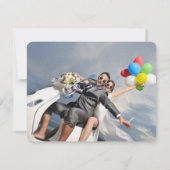 Tropische zonnepalmbomen Foto bruiloft Dank je wel Bedankkaart (Achterkant)