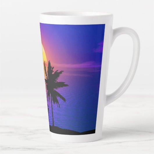 Tropische zonnepalmbomen latte mok (Rechts)