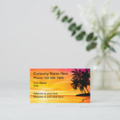 Tropische zonnepalmbomen Schilderachtig Visitekaartje (Staand voorkant)