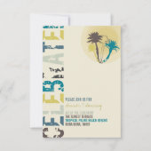 Tropische zonnepalmen Beach Wedding Reception Kaart (Voorkant)