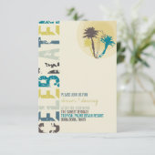 Tropische zonnepalmen Beach Wedding Reception Kaart (Staand voorkant)