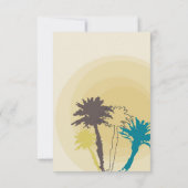 Tropische zonnepalmen Beach Wedding Reception Kaart (Achterkant)