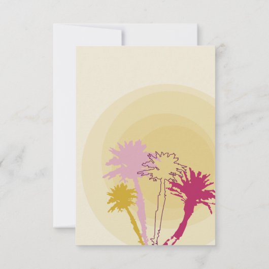 Tropische zonnepalmen Beach Wedding Reception Kaart (Achterkant)