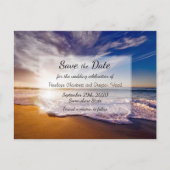 Tropische zonneschijnbruiloft bespaart datum aankondigingskaart (Voorkant)