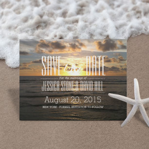 Tropische zonneschijnbruiloft bespaart datum aankondigingskaart