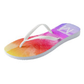 Tropische zonnestralen en palmbomen Initiaal Roze Teenslippers (Schuin)