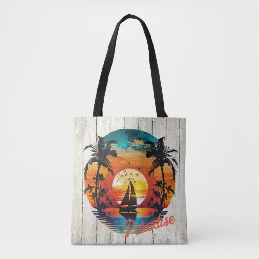 Tropische zonnestralen met strand tote bag (Voorkant)