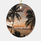 Tropische zonnestralen palmbomen USVI Keramisch Ornament (Links)