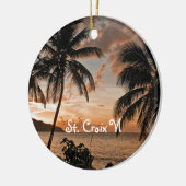 Tropische zonnestralen palmen St. Croix USVI Keramisch Ornament (Links)