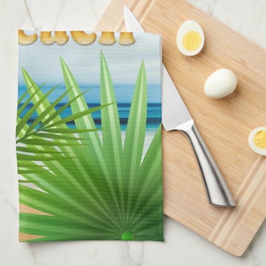 Tropische zonnestralen strand paradijs theedoek (Quarter Fold)