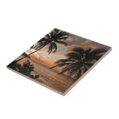 Tropische zonnestralen tegeltje (Zijkant)