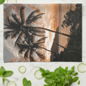 Tropische zonnestralen theedoek (Gevouwen)