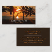Tropische zonnevakantie, reisagent visitekaartje (Voorkant / Achterkant)