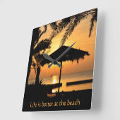 Tropische zonnewandklok vierkante klok (Hoek)