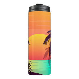 Tropische zonnewarmtummer thermosbeker