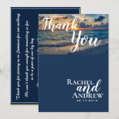 Tropische zonnige hemdbruiloft bestemming bruiloft bedankkaart (Voorkant / Achterkant)