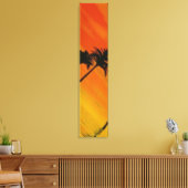 Tropische zonsondergang 1-4 canvas afdruk (Insitu (Woonkamer))