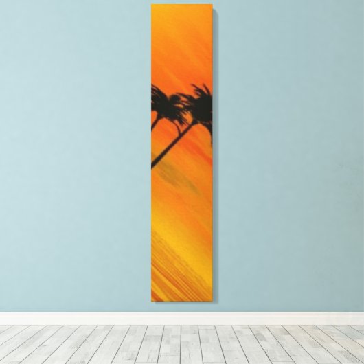 Tropische zonsondergang 4-4 canvas afdruk (Insitu (Houten vloer))