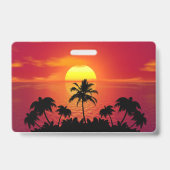 Tropische zonsondergang badge (Achterkant)