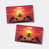 Tropische zonsondergang badge (Voor- en achterkant)