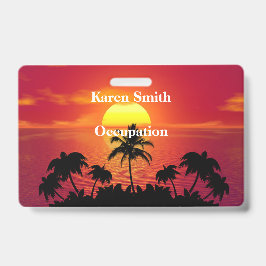 Tropische zonsondergang badge