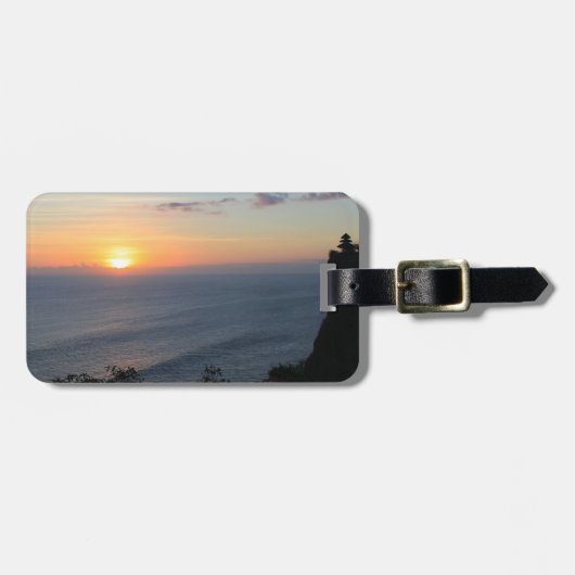 Tropische zonsondergang bagagelabel (Voorkant horizontaal)