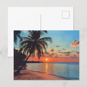 Tropische zonsondergang Beach Scene Briefkaart