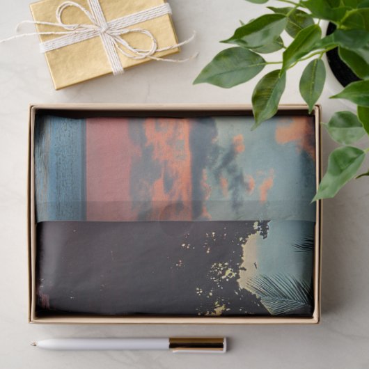 Tropische zonsondergang Beach Scene Decoupage Tissuepapier (Geschenk)