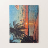 Tropische zonsondergang Beach Scene Legpuzzel (Verticaal)