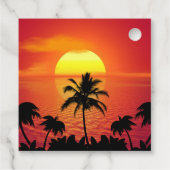 Tropische zonsondergang bedankjes labels (Achterkant)