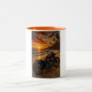 Tropische Zonsondergang Bobber Mozaïek Kunstmokkop Tweekleurige Koffiemok