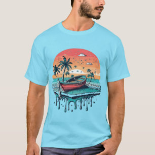 Tropische Zonsondergang Boot T-shirt