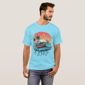 Tropische Zonsondergang Boot T-shirt (Voorkant volledig)