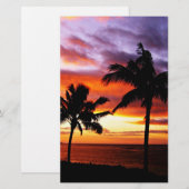 Tropische zonsondergang briefpapier (Voorkant / Achterkant)