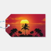 Tropische zonsondergang cadeaulabel (Achterkant Horizontaal)