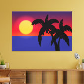 Tropische zonsondergang canvas afdruk (Insitu (Woonkamer))