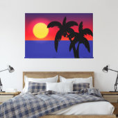 Tropische zonsondergang canvas afdruk (Insitu (Slaapkamer))