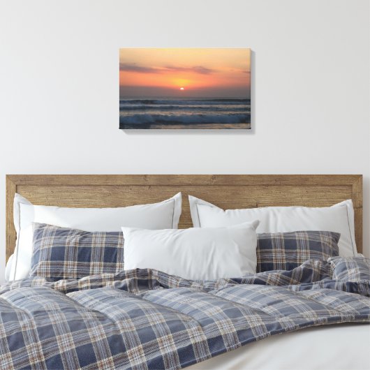 Tropische zonsondergang canvas afdruk (Insitu (Slaapkamer))