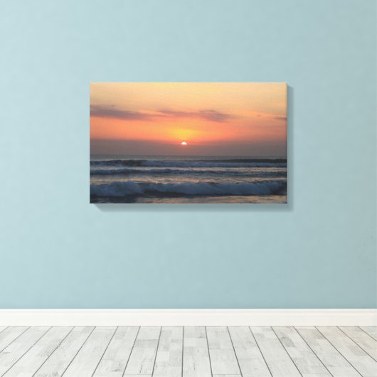 Tropische zonsondergang canvas afdruk (Insitu (Houten vloer))