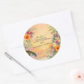 Tropische zonsondergang Dank u bruiloft Sticker (Envelop)