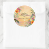 Tropische zonsondergang Dank u bruiloft Sticker (Tas)