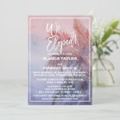 Tropische zonsondergang Elopement Ontvangst Kaart (Staand voorkant)