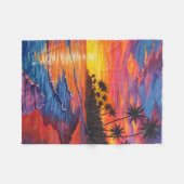 Tropische zonsondergang fleece deken (Voorkant (Horizontaal))