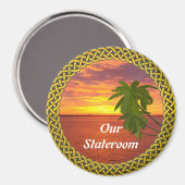 Tropische Zonsondergang Gegrensde Stateroom Deurma Magneet (Voorkant / Achterkant)