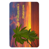 Tropische Zonsondergang Gepersonaliseerde Stateroo Magneet (Verticaal)