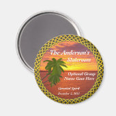 Tropische Zonsondergang Gepersonaliseerde Stateroo Magneet (Voorkant / Achterkant)